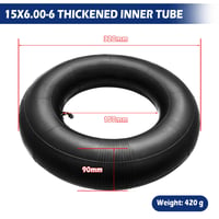 Easyhomie 15x6.00-6 Duša s zahnutým ventilom TR-87, 2 ks, pre kosačky, fúriky, záhradné vozíky a motokáry 5