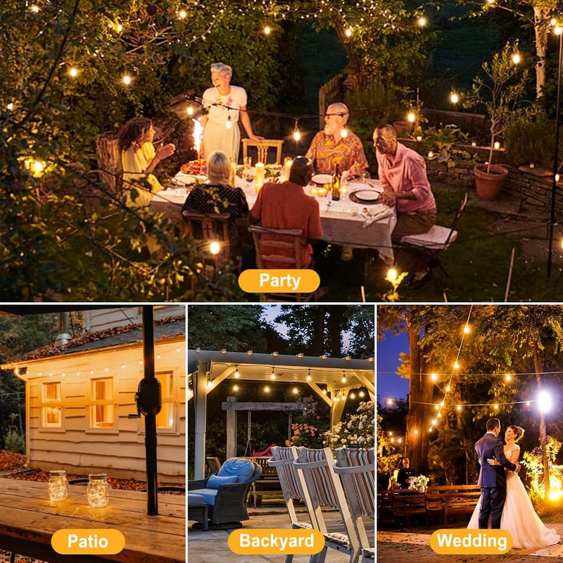 EASYIVY 15db G40 LED izzó kültéri 1W E12 meleg fehér 2200K IP44 vízálló
