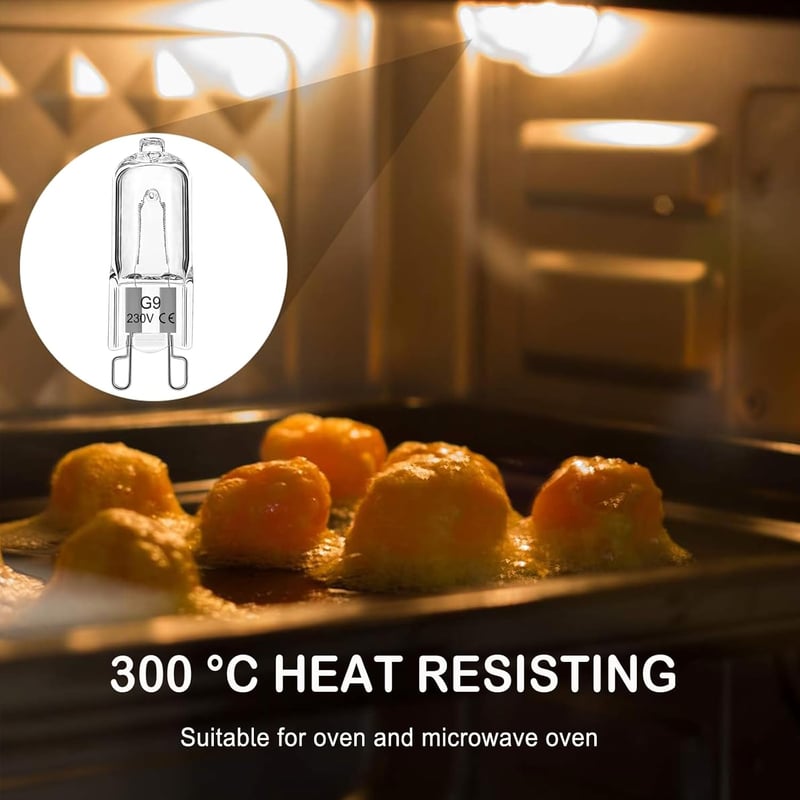 EASYIVY G9 Halogén Sütőlámpa 40W 230V 300°C Hőálló 2db AEG Neff Zanussi Bosch