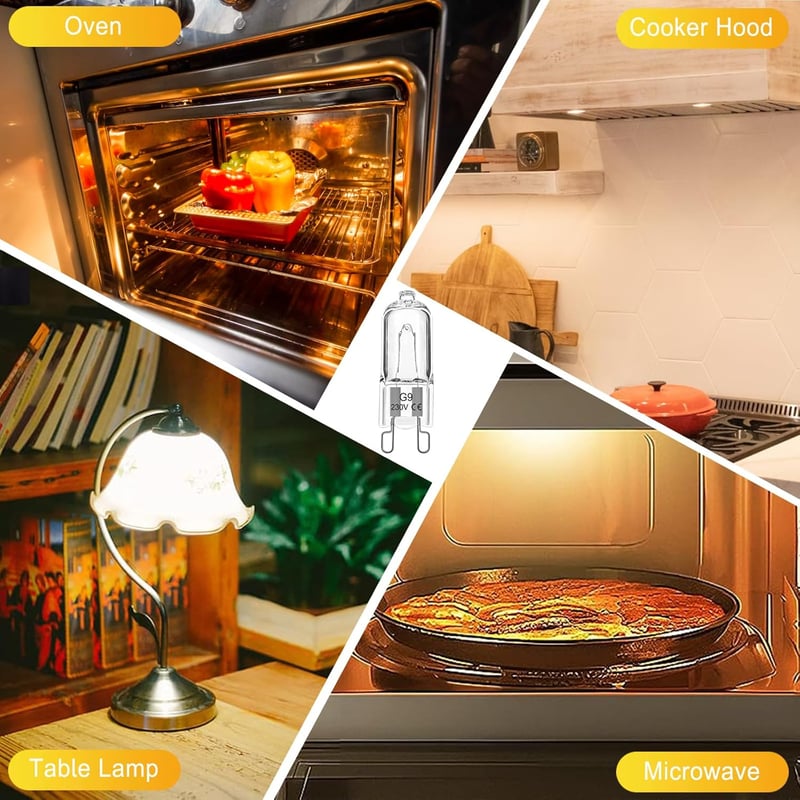 EASYIVY G9 Halogén Sütőlámpa 40W 230V 300°C Hőálló 2db AEG Neff Zanussi Bosch