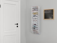 EasyPAG suport reviste cu 12 compartimente, din metal, format A4, montabil pe perete, suport pentru documente, suport pentru pliante, dozator broșuri - Alb 6
