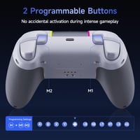 Bezdrôtový ovládač EasySMX X05 Pro pre PC – tiché tlačidlá, Hallove joysticky, 2-stupňové spúšte, 1000 mAh batéria, PC/Switch/Android/iOS, biely 9