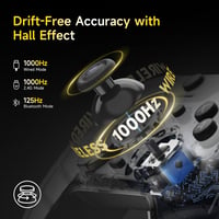 Bezdrôtový ovládač EasySMX X05 Pro pre PC, Hallov joystick, tiché tlačidlá, 2-stupňová spúšť, 1000 mAh batéria, PC/Switch/Android/iOS, čierny 8