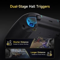 Bezdrôtový ovládač EasySMX X05 Pro pre PC, Hallov joystick, tiché tlačidlá, 2-stupňová spúšť, 1000 mAh batéria, PC/Switch/Android/iOS, čierny 4