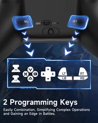Bezdrôtový ovládač EasySMX X15 pre PC, joystick a spúšť s Hallovým efektom bez driftovania, Bluetooth gamepad kompatibilný s Windows, Android, Steam a Switch, 7 RGB LED, 1000 mAh 5