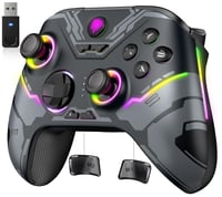 Bezdrôtový ovládač EasySMX X15 pre PC, joystick a spúšť s Hallovým efektom bez driftovania, Bluetooth gamepad kompatibilný s Windows, Android, Steam a Switch, 7 RGB LED, 1000 mAh 1