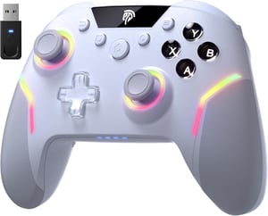 EasySMX X20 Wireless Controller PC RGB Bluetooth Joystick fehér