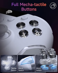 EasySMX X20 Wireless Controller PC RGB Bluetooth Joystick fehér 5
