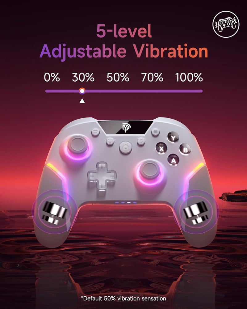 EasySMX X20 Wireless Controller PC RGB Bluetooth Joystick fehér