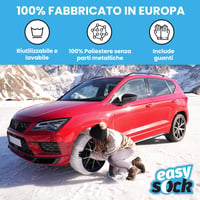 Easysock CAD8013 textilné snehové reťaze, veľkosť XL, 2 ks – ľahko montovateľná, protišmyková súprava snehových reťazí, homologizácia EN 16662-1 5