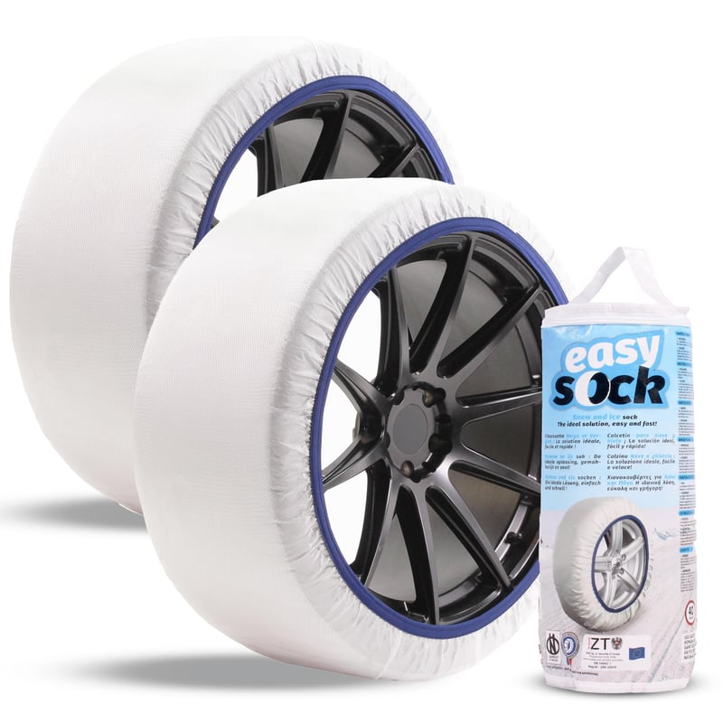 Easysock CAD8013 textilné snehové reťaze, veľkosť XL, 2 ks – ľahko montovateľná, protišmyková súprava snehových reťazí, homologizácia EN 16662-1