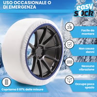Easysock CAD8013 textilné snehové reťaze, veľkosť XL, 2 ks – ľahko montovateľná, protišmyková súprava snehových reťazí, homologizácia EN 16662-1 3