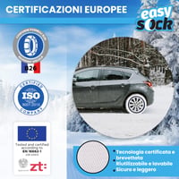 Easysock CAD8013 textilné snehové reťaze, veľkosť XL, 2 ks – ľahko montovateľná, protišmyková súprava snehových reťazí, homologizácia EN 16662-1 2