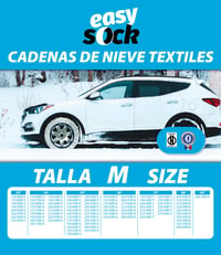 Textilné snehové reťaze Easysock CAD8014 pre auto, veľkosť M, homologizácia EN 16662-1, protišmyková pomôcka, súprava 2 ks pre 13-palcové kolesá 6