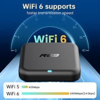 EASYTONE Android 14 Smart TV Box, négymagos WiFi6, 4K 3D, BT5.0, H.265, Ethernet 100M, Dual WiFi 2.4/5G, 2GB 16GB, USB3.0 6
