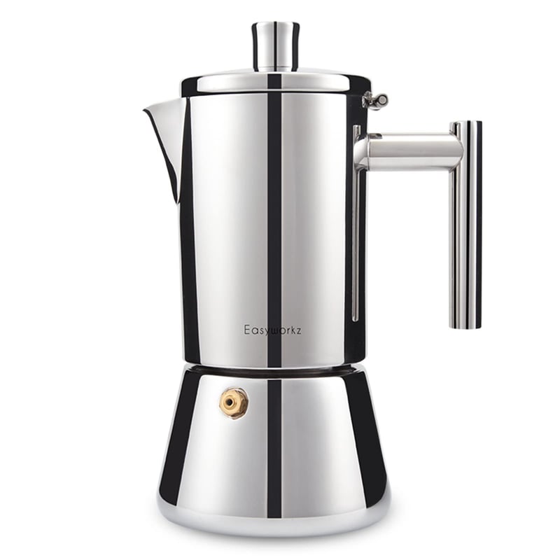 Easyworkz Diego Moka Pot aparat za kavu, Talijanski lončić za espresso od nehrđajućeg čelika, 6 šalica, 300 ml, za indukcijske ploče