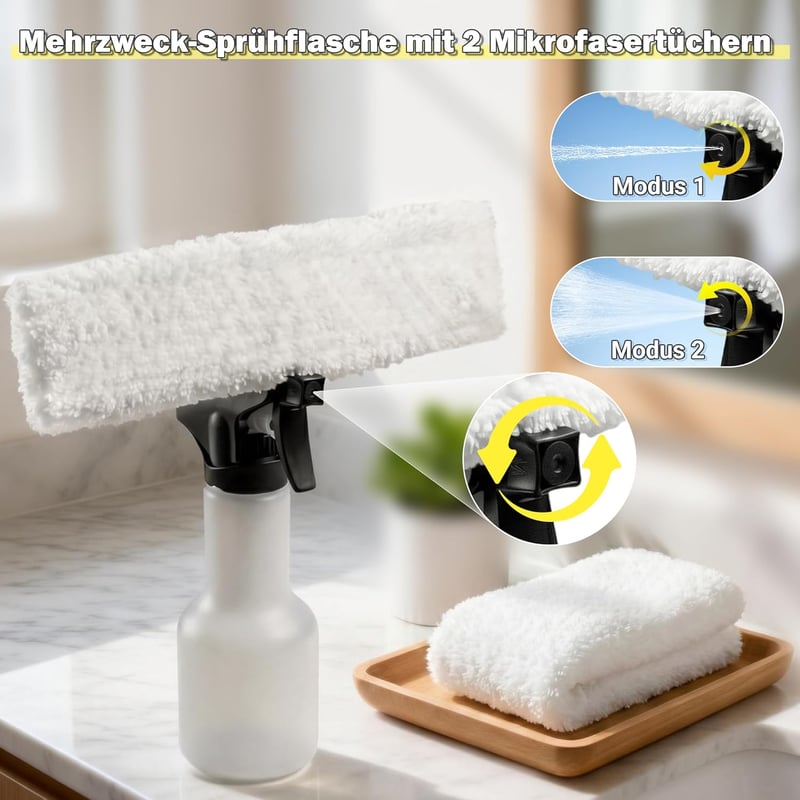 EAVE Akkumulátoros Ablaktisztító 45 Perc Üzemidő, 28 cm Szívófej és 200 ml Tartály, Zöld