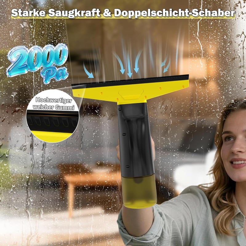 EAVE Akkumulátoros Ablaktisztító 45 Perc Üzemidő, 28 cm Szívófej és 200 ml Tartály, Zöld
