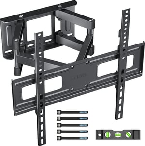 BONTEC TV fali konzol teljes mozgás dönthető elfordítható forgatható 32-60 colos lapos és ívelt LED LCD TV-hez 45 kg-ig VESA 400x400