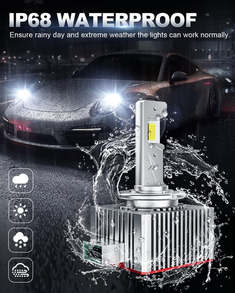 SUPAREE D3S LED fényszóró izzó készlet, 20.000 lumen, 35W, Canbus kompatibilis, xenon HID helyettesítő, 6500K fehér fény, 2 db