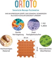 ORTOTO Türkiz Piramis Mintás Szenzoros Masszázs Szőnyeg, Puzzle Rendszerű 2