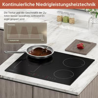 Gudsunal Indukciós Főzőlap Flex Zónákkal, 60 cm, 7200W, Fokozatmentes Alacsony Hőfokú Melegítés, Gyorsfőző Funkcióval, 9 Hőfokozat, Időzítő 4