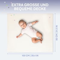 Sweety Fox Baba Takaró 80x100 cm - 100% Bio Pamut GOTS és Oeko-Tex Tanúsítvánnyal - Bézs Színben - Bőrbarát és Puha Anyagból 3