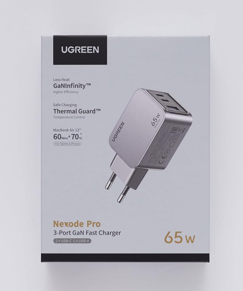 UGREEN Nexode Pro 65W GaN USB-C gyorstöltő - MacBook, iPhone 15, Galaxy S24 kompatibilis