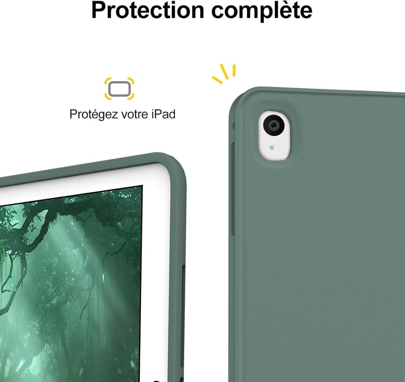 FARYODI iPad 10.2 Védőtok Bluetooth Billentyűzettel - 7/8/9. Generációs iPad, iPad Pro 10.5, Air 3 Kompatibilis, Sötétzöld