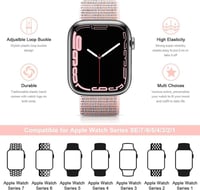 Apple Watch 44/45mm Rózsaszín Légáteresztő Nylon Sportszíj 2