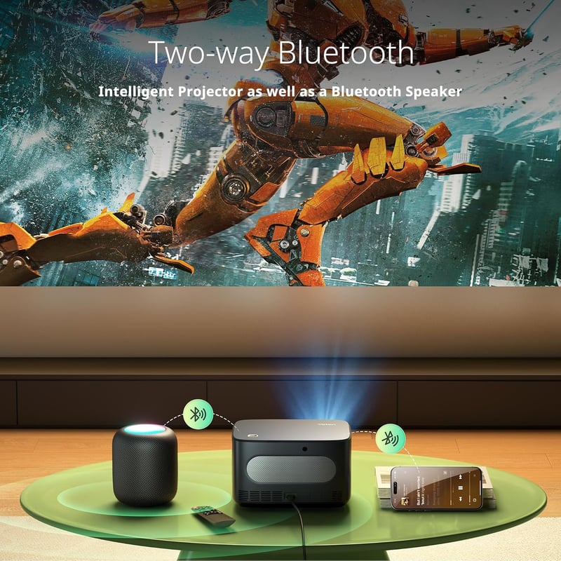 YOTON Y8 4K Projektor 22000 Lumen - WiFi Bluetooth Kétirányú, Automatikus Trapézkorrekció, 50% Zoom, 10000+ Beépített Alkalmazás, Netflix/Yo