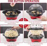 SIKITUT 5L-es Otthoni Popcorn Készítő Gép Tapadásmentes Bevonattal 6