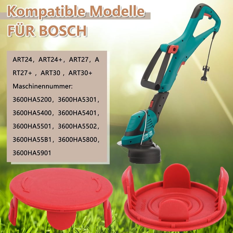 Yweller 1600A00X61 Fűkasza Orsófedél Szett - 2 db Kompatibilis Bosch ART 24/27/30+ Elektromos Fűszegélynyírókhoz, Tartós ABS Anyagból