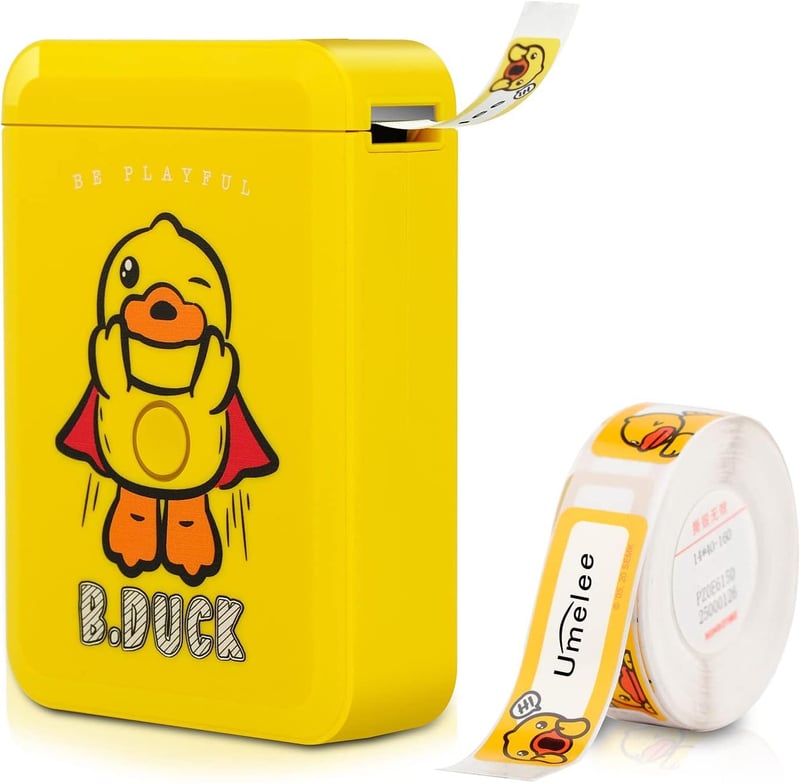 B.Duck Mini Sárga Hordozható Címkenyomtató iOS és Androidra