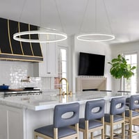 YYUTLUO Modern LED Csillár - 60 cm Fehér-Arany Kör Alakú Függőlámpa, 29W, Távirányítható, Fényerőszabályozható, Nappali Szobába, Akril-Alumí 7