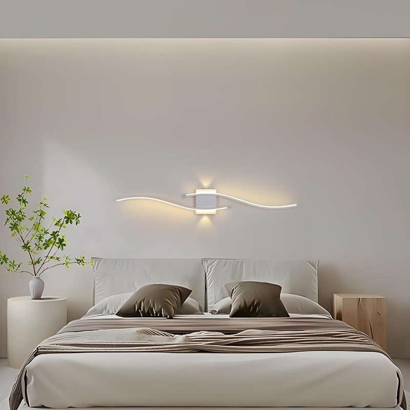 minifair 120 cm Modern Fali LED Lámpa - Fehér Akril Világítás Kiegészítő Fényforrással, Folyosóhoz, Lépcsőházba, Nappaliba, Fürdőszobába, 