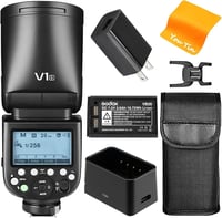 Godox V1-S TTL Vaku Sony Kamerákhoz - Kerek Fejű Vakuegység 2.4G 1/8000s HSS 76W Speedlite 2600mAh Li-Ion Akkumulátorral EU plug 1