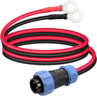2-Pin IP68 Vízálló Repülőgép Csatlakozó O-Kapocs Kábel 10AWG - Hordozható Töltőállomásokhoz, Akkumulátorokhoz, 1m Hosszú, Piros/Fe 1