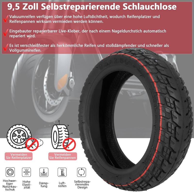 NIU KQi3/Pro/Max robogóhoz 9,5" önjavító offroad gumiabroncs