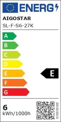 Aigostar E27 LED filament izzó, 6W, meleg fehér, vintage ST64, 6 db csomag 8