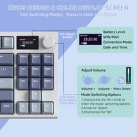 VGN GAMEPOWER K86 Mechanikus Gamer Billentyűzet, 75% TKL, RGB Háttérvilágítás, Vezeték Nélküli/Bluetooth/USB-C, Színes Kijelző, Hot Swap, Li 3