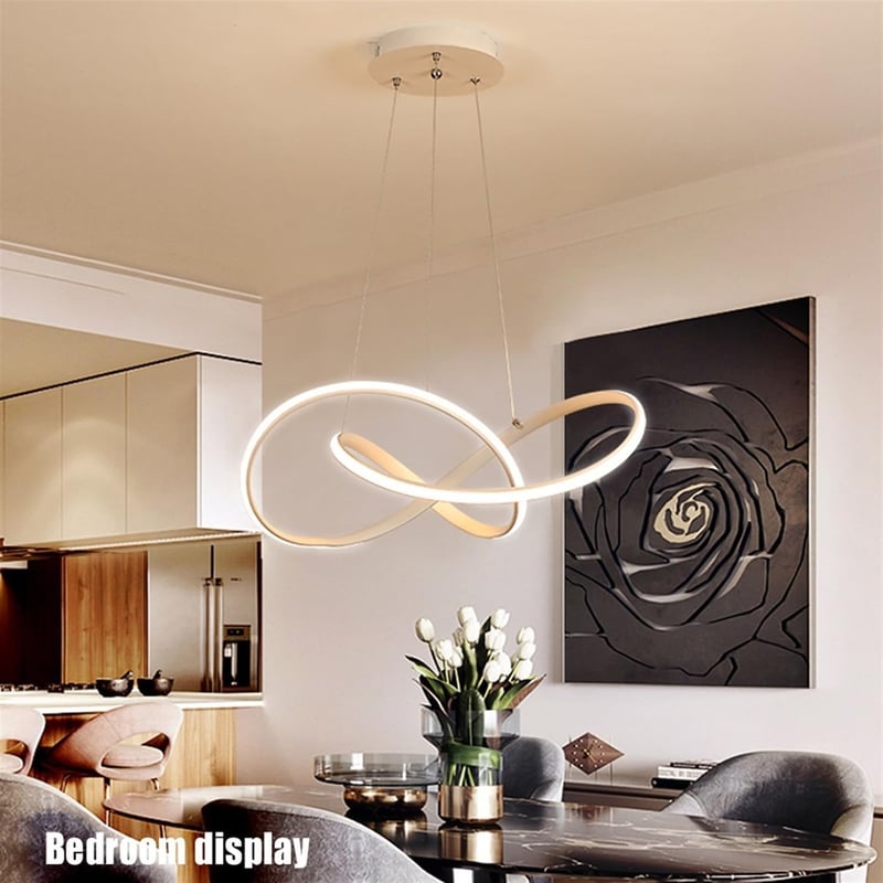 Modern LED Függőlámpa 45W - Távirányítós, Fényerőszabályozható, Állítható Magasságú Étkezőasztal Világítás Nappaliba, Konyhába (Fehér,