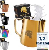 Barista Legends Rozsdamentes Acél Tejkiöntő 350ml Különleges Latte Art Kiöntőcsőrrel - Arany Színű Barista Kancsó Kávérajzoláshoz 1