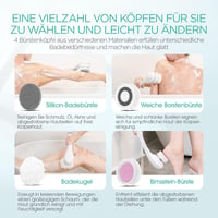 VOYOR Elektromos Hátsúroló Kefe - Vízálló, Tölthető, 4 Fejjel, Szürke 5