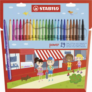 STABILO Power filctoll készlet - szett, vegyes színek, közepes hegy, 2 mm vonalvastagság — 29 db-os szett