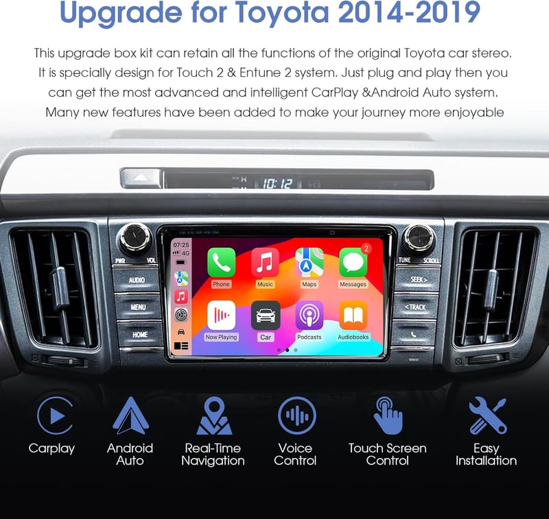 KAOLALI Vezeték Nélküli CarPlay Adapter Toyota Autókhoz - Touch2 és Entune2 Rendszerekhez (2014-2019) - Android Tükrözés, USB Csatlakozás

A