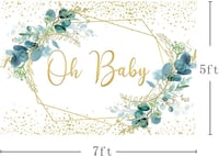 MEHOFOND 240x180 cm Zöld Leveles Fotóháttér Arany Pöttyökkel - Baba Fotózás, Születésnap, Baby Shower Dekoráció, Torta Fotózás 3