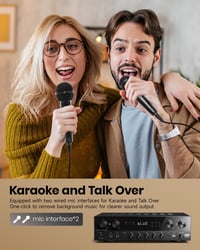 Donner 1000W Sztereó Erősítő - 4 Csatornás Bluetooth 5.0 Házimozi Receiver USB/FM/RCA/Optikai Bemenetekkel, Karaoke Funkcióval, Távirányítóv 6