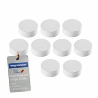 Okrúhle magnety magnetoplan Ergo-Magnete Large, biele, 34 mm, na tabule a do kancelárie – súprava 9 ks 2