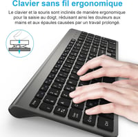 GALENMORO Csendes Vezeték Nélküli Billentyűzet és Egér Szett - Fekete, Ergonomikus, PC/Laptop Kompatibilis 3